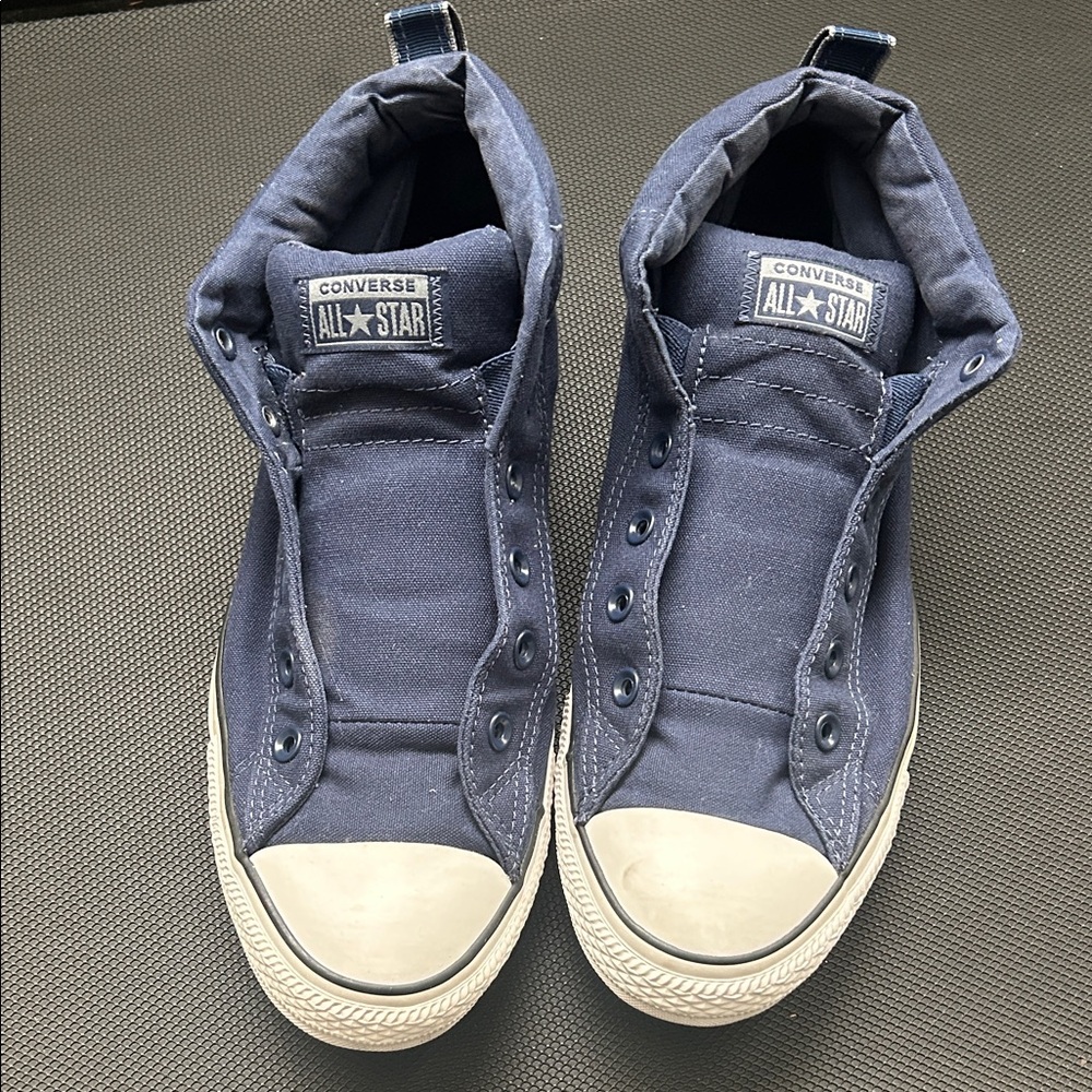 Converse Men's Navy High-Top Sneakers (size 10 men, 12 women)
